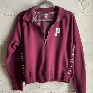 VS PINK Three Quarter Zip Pull Over Sz M